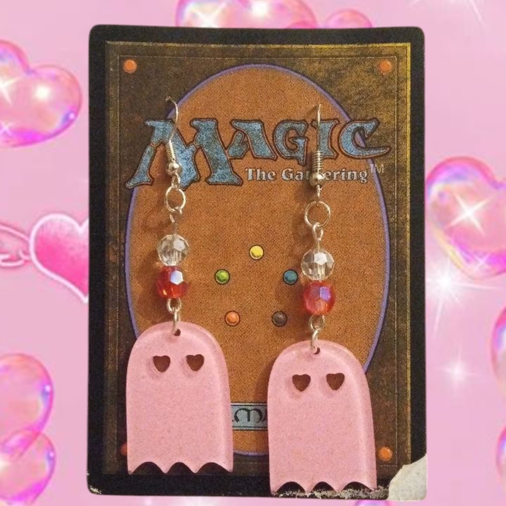 Pink Ghost Earrings